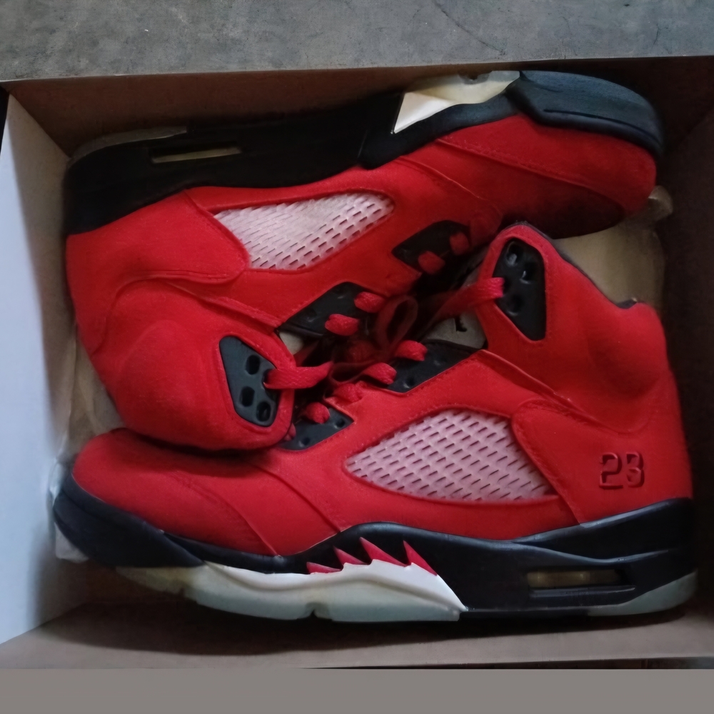 Jordan Red and Black Sneakers